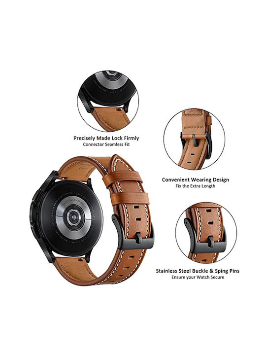 Armband Leder Braun (Garmin Venu, Sq, Sq 2, 2 Plus)