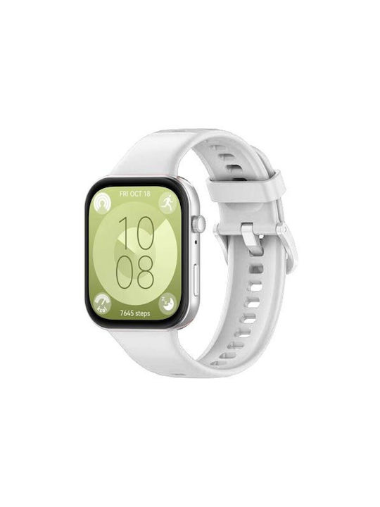Λουράκι Silicone Huawei Watch Fit 3 White Oem Λουράκι Silicone Huawei Watch Fit 3 White Oem