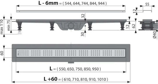PVC Отвод Alca APZ10-550M-0500