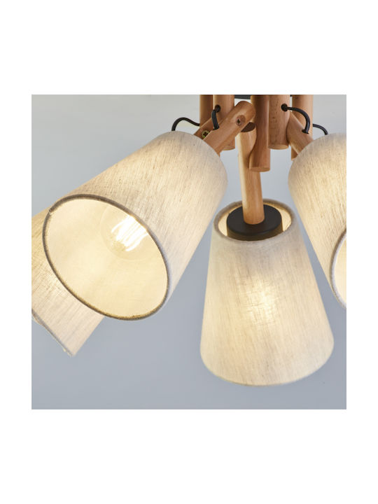 TK Lighting Vaio Spot with 5 Lights and with Socket E27 in Beige Color