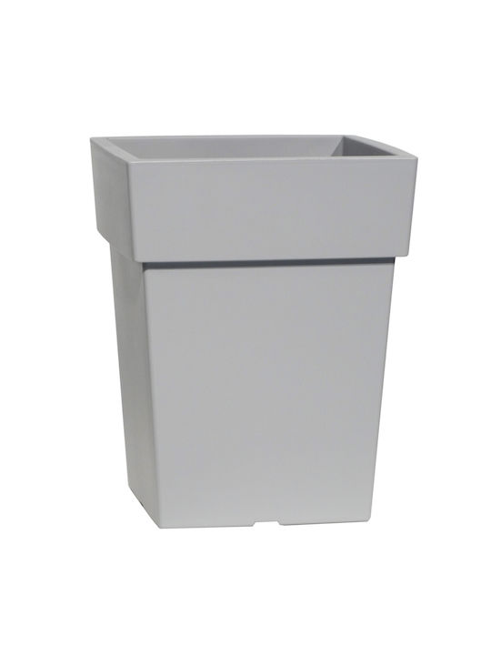 Linea Γλάστρα Πλαστική Γκρι Σταχτί 33x33x42εκ.