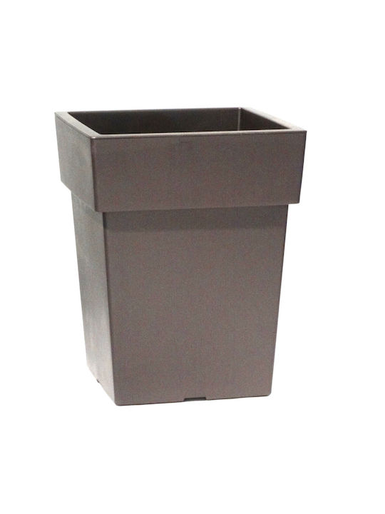 Viomes Linea Pot Plastic Taupe 27x27x34cm.