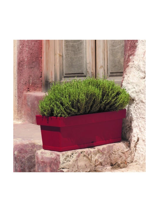 Viomes Blumenkasten Kunststoff White mit Untersetzer 38x18x17cm.