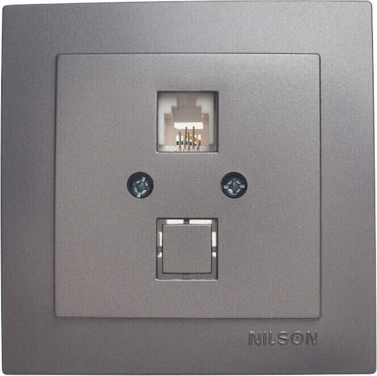 Geyer Nilson Complete Single Telephone Socket Silver 24161040