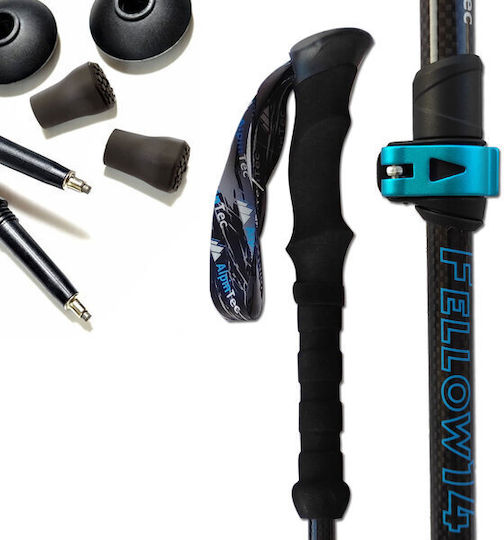AlpinPro Fellow 14 Pliabile Baston de trekking din aluminiu 2 buc Negre