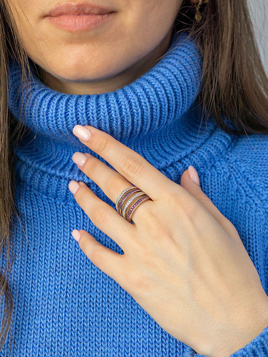 Kiriakos Gofas Damen Ring mit Steinen aus Weißgold 18K