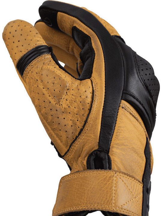 Winter Men's Motorcycle Gloves Leather Brown