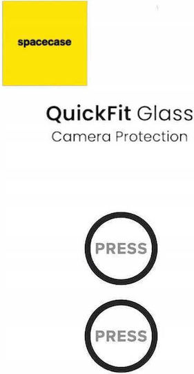 Spacecase Quickfit 2pcs Προστασία Κάμερας Tempered Glass Μαύρο για το iPhone 12, iPhone 12 mini, iPhone 11
