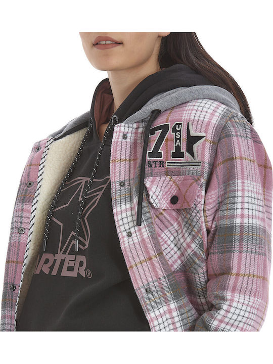 Women's Sweatshirt Jacket Hooded Pink