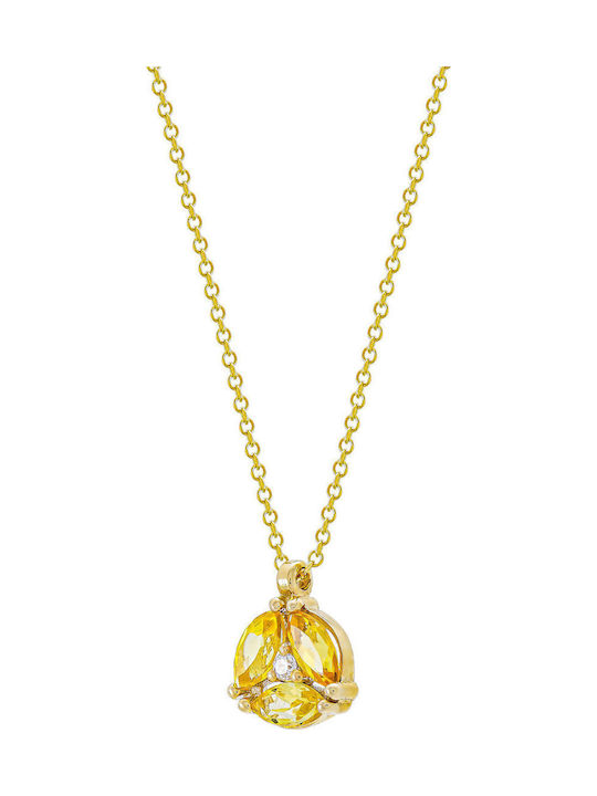 Kiriakos Gofas Halskette Solitärring aus Gold 14K