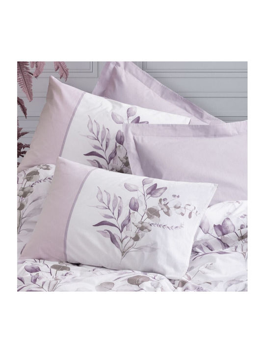 Cottonbox Set Huse Pentru Pilote 100% Bumbac 200x220cm Dublu Cu 2 Fețe De Pernă & 1 Cearceaf Nadia Lila
