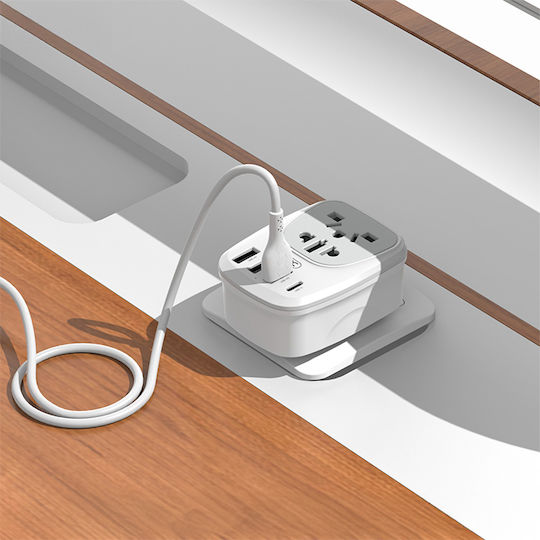XO WL26 Адаптер за контакт от Universal в Universal с 3 USB порта