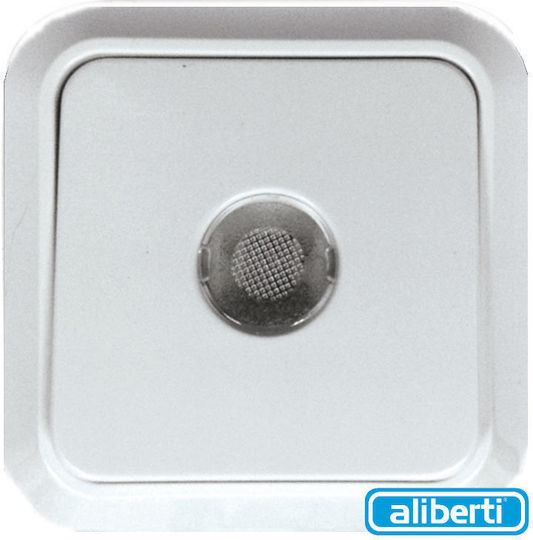 Aliberti Siros Complete Wall Push Staircase Button with Frame White 71.08.21.100