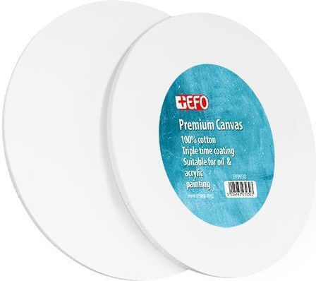 +Efo Leinwand auf Keilrahmen Weiß Rund 20 cm 380gr/m² 1Stück