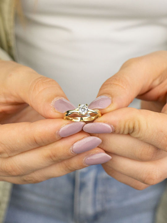 Kiriakos Gofas Single Stone from Gold 14K