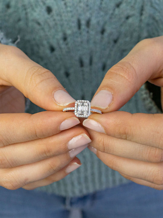 Kiriakos Gofas Einzelstein aus Weißgold 18K mit Diamant