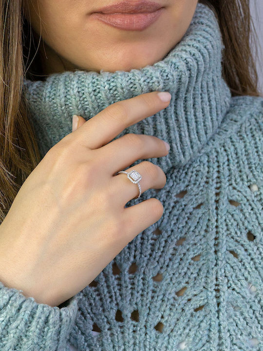 Kiriakos Gofas Einzelstein aus Weißgold 18K mit Diamant