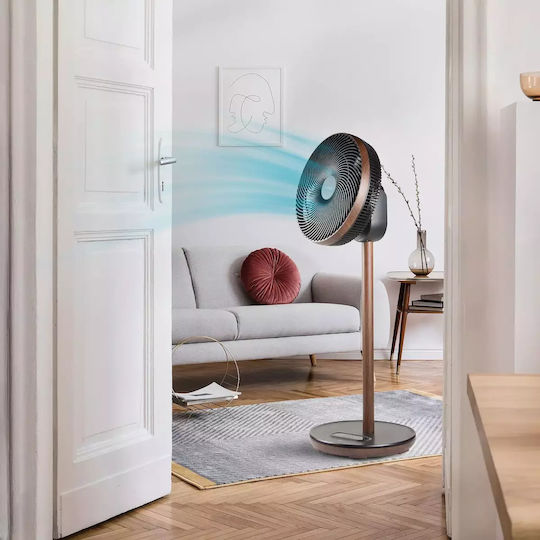 Domo Ventilator Pe Piedestal 26W Diametru 33.5cm Cu Telecomandă Bej