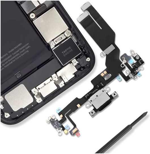 Clappio Usb-c Charging Connector Iphone 16e Microphone Ribbon Black