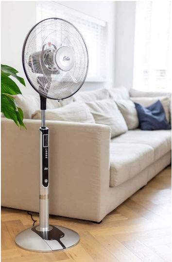 Solis Ventilator Pe Piedestal 60W Diametru Ventilator 40cm Cu Telecomandă Gri