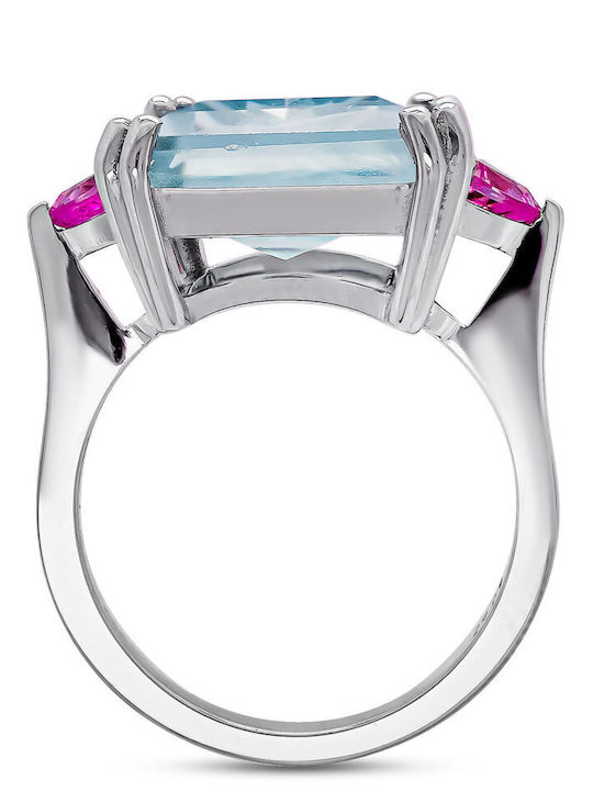 Kiriakos Gofas Damen Ring mit Steinen aus Weißgold 18K