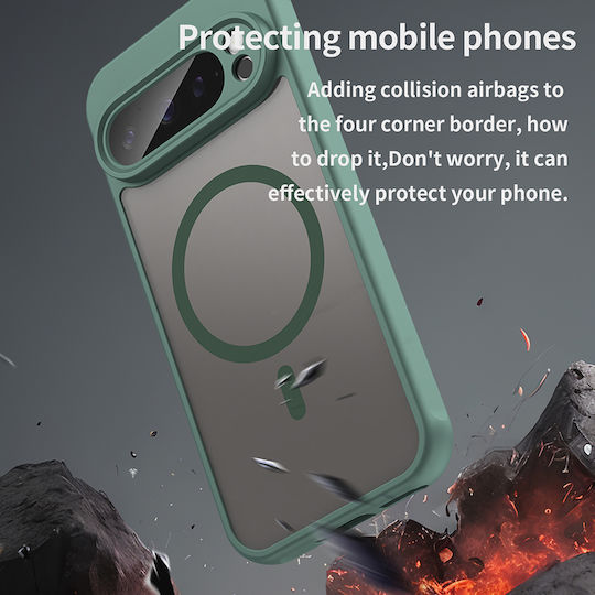Techsuit Halofrost Ii Magsafe Задна Корица От Силикон Зелен За Google Pixel 9 Pro
