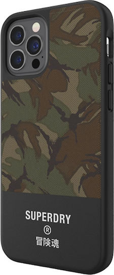 Superdry Molded Canvas Задна корица Текстил Черен (iPhone 12 / 12 Pro)