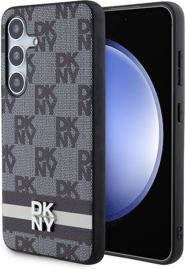 DKNY Pattern Back Cover Plastic / Piele Negru (Galaxy S24+)
