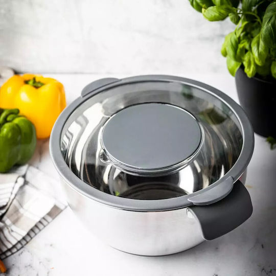 KING Hoff Stainless Steel Mixing Bowl Capacity 5lt with Diameter 24cm and Height 14cm.