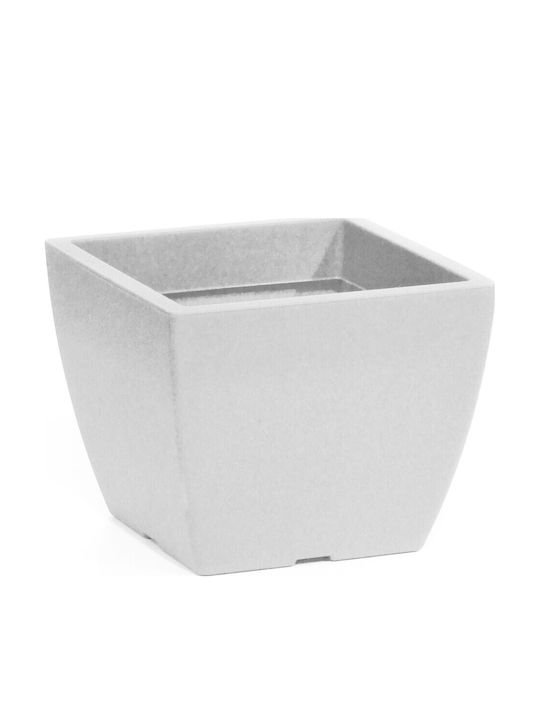 Pflanzentopf Quadratisch 21x21x17cm 5lt Kunststoff Weiß Griechenland