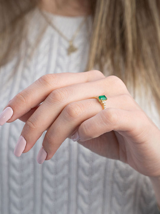 Kiriakos Gofas Damen Ring mit Diamant aus Gold 18K