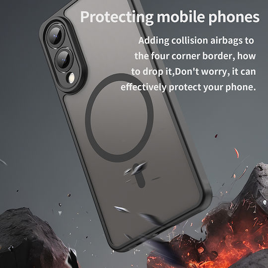 Techsuit Halofrost Ii Magsafe Umschlag Rückseite Silikon / Kunststoff Schwarz (Galaxy S25 Edge)