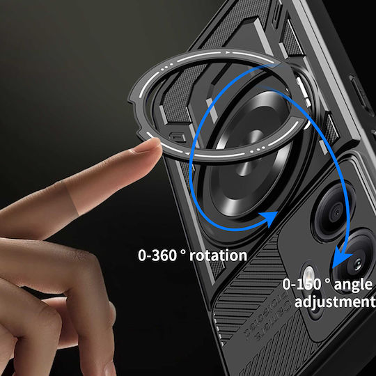 Techsuit Задна корица Силикон Черен (Oppo Reno13 F / FS)