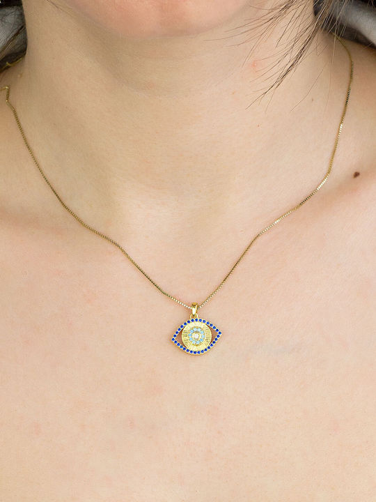 Kiriakos Gofas Blue 9K Gold Eye Charm