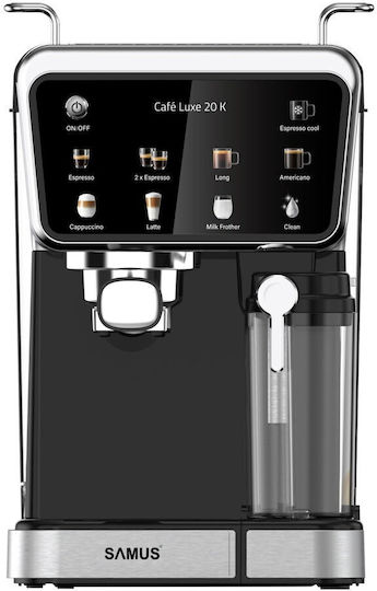 Samus Mașină de Espresso 1350W Presiune 20bar pentru Cappuccino Neagră