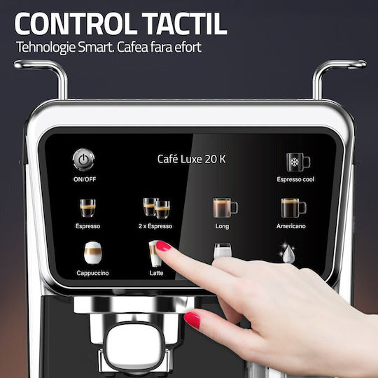 Samus Mașină de Espresso 1350W Presiune 20bar pentru Cappuccino Neagră