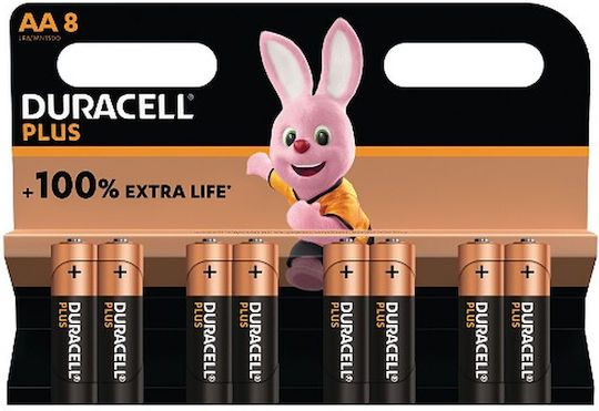 Duracell Plus Alkaline Batterien AA 1.5V 8Stück