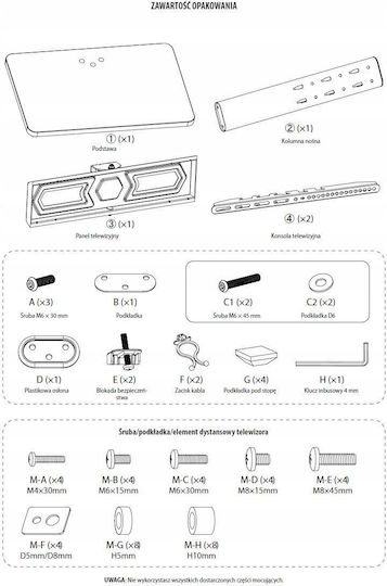 Stell Accessories Sho 4800 Tabletop TV Mount Black
