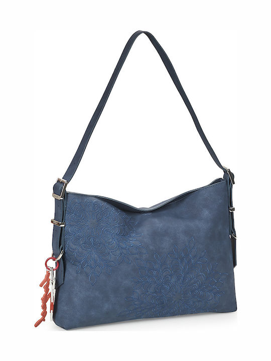 Dunkelblaue Damen-Schultertasche
