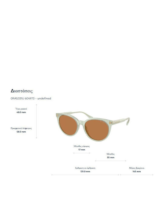 Ralph Lauren Feminini Ochelari de soare cu Maro Tortoise Cadru și Maro Degrade Lentilă RA5331U500313