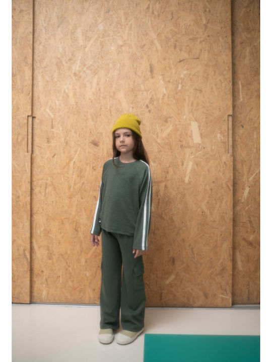 Kids Sweatpants Set Khaki 2pcs