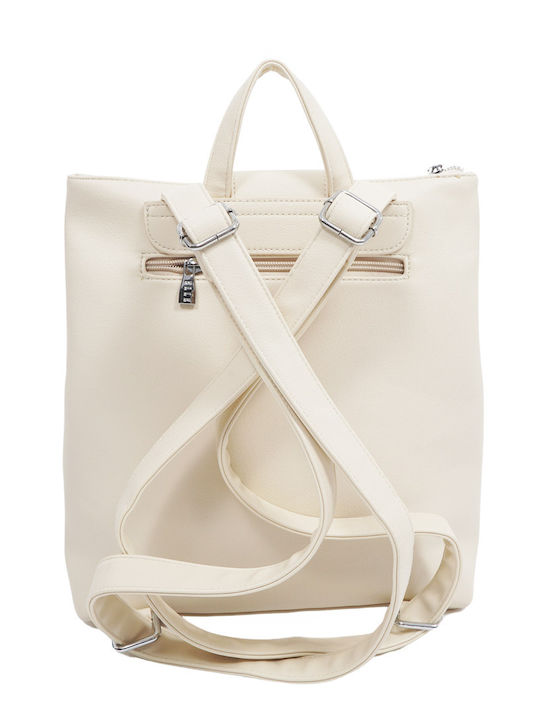Leather Women's Bag Backpack Beige