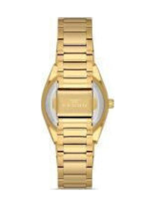 Ferro Herrenuhr 22mm Batterie mit Gold Metallarmband