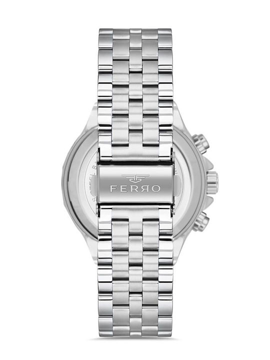 Ferro Men's Watch 44mm Battery with Silver Metal Bracelet