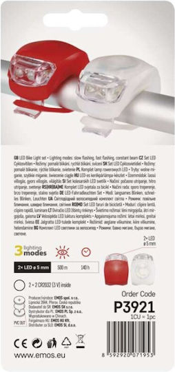 Emos P3921 Презареждащ се Комплект светлина за велосипед 10lm