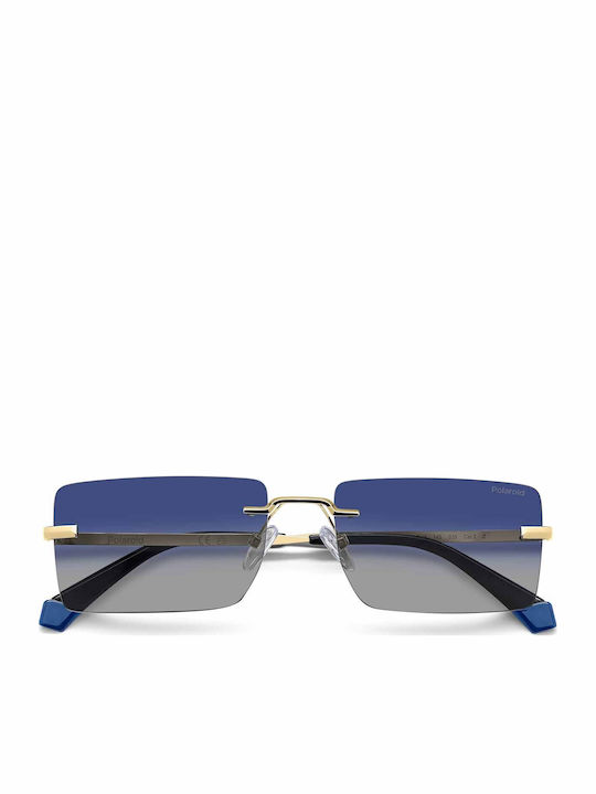 Polaroid Men's Sunglasses with Gold Metal Frame and Blue Polarized Lens PLD6245/S LKS/Z7
