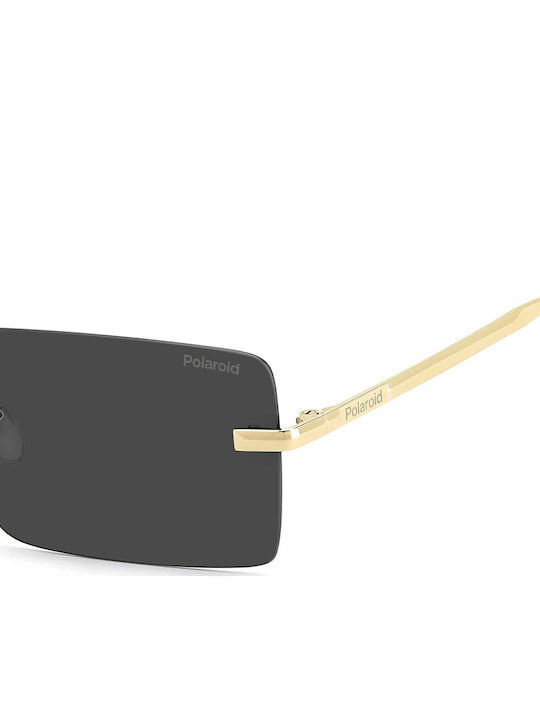Polaroid Damentliche Sonnenbrille mit Goldenem Metallrahmen und Grauen Polarisiertem Glas PLD6245/S 2F7/M9