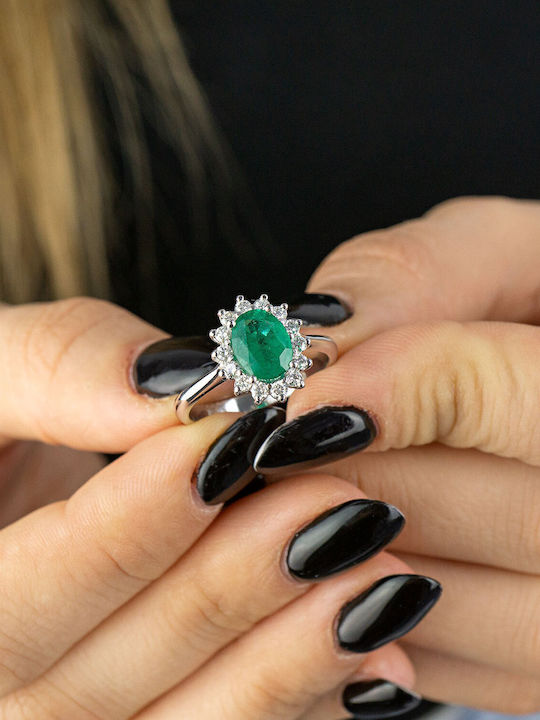 Kiriakos Gofas Единичен камък от Бяло злато 18K с Диамант