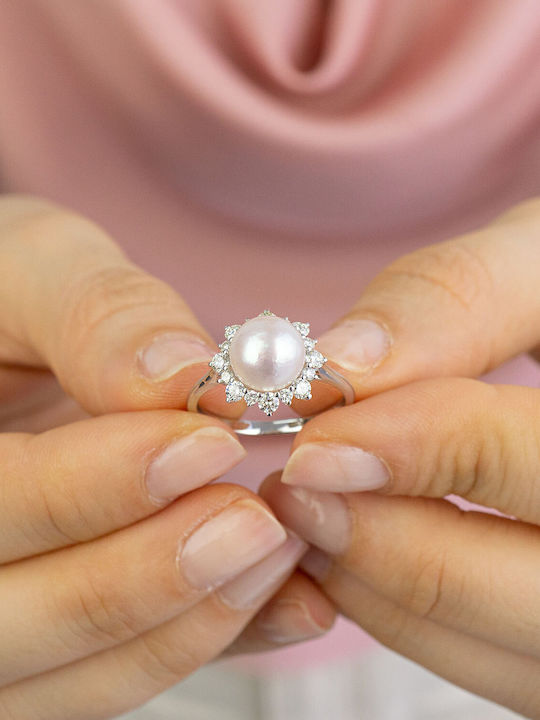 Kiriakos Gofas Einzelstein aus Weißgold 18K mit Diamant