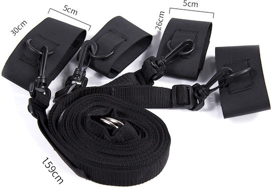 Kinksters Bed Restraint Set in Black Color